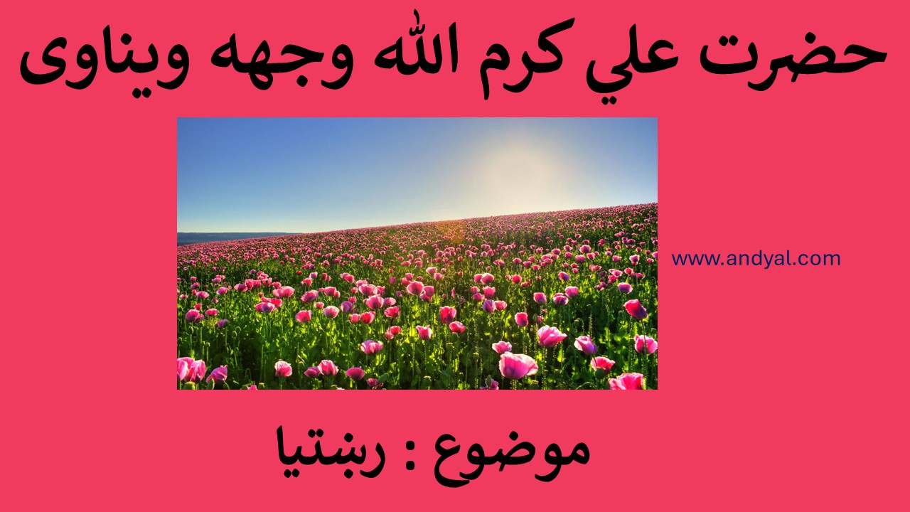 د حضرت علي کرم الله وجهه ویناوی – موضوع : رښتیا